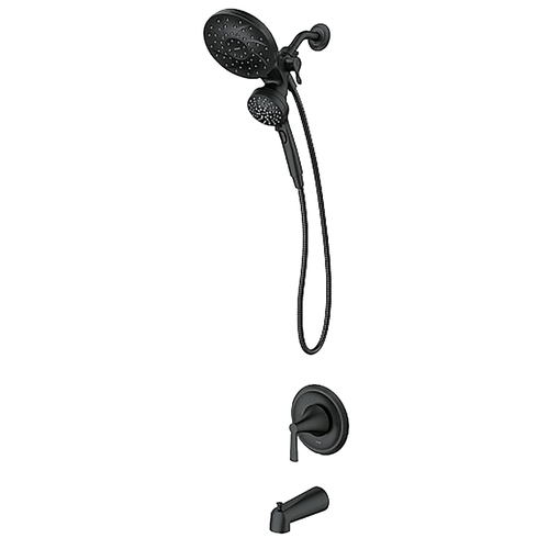 Moen 82310BL Mikah Series Tub/Shower Faucet, Standard Showerhead, 1.75 gpm Showerhead, 6 Spray