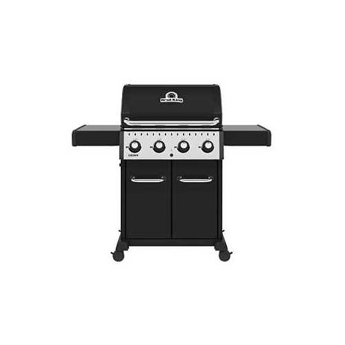 Broil King 865254 Crown 420 Series Gas Grill, 40,000 Btu, Propane, 4-Burner, 460 sq-in Primary Cooking Surface