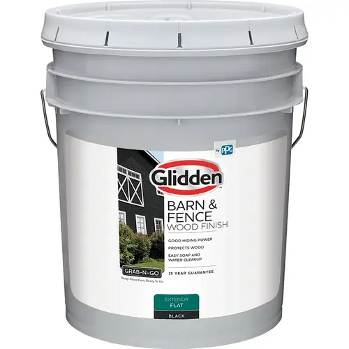 GLBFEX10BL05 Exterior Latex, Flat, Black, Liquid, 5 gal