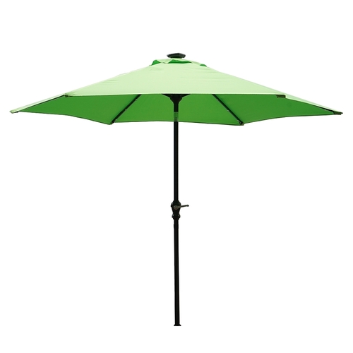 Seasonal Trends 59489 Tilt Umbrella, LED Lights, Steel 9 ft, Green