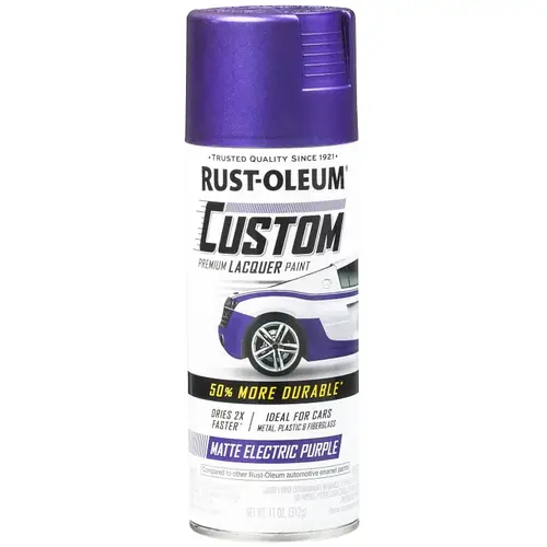 Premium Custom Lacquer Paint, Matte, Electric Purple, 11 oz, Aerosol Can