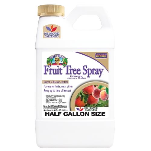 Captain Jack's Concentrated Fruit Tree Insecticide, Liquid, Spray Application, Home, Home Garden, 0.5 gal Light Golden Brown