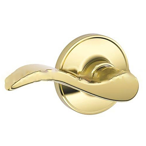 J Series J10 V SEV 605 Hall and Closet Passage Lock, Lever Handle, Zinc, Bright Brass, 2-3/8 to 2-3/4 in Backset