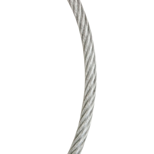 Cable, 1/4 to 5/16 in Dia, 200 ft L, 1400 lb Working Load, Galvanized/Vinyl-Coated Clear