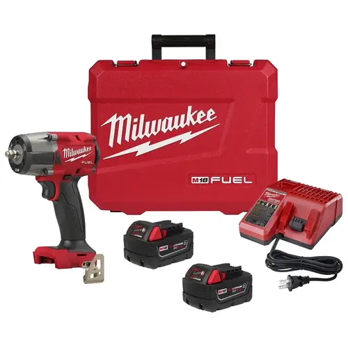 M18 FUEL Series Impact Wrench Kit, Battery Included, 18 V, 5 Ah, 3/8 in Drive, Square Drive