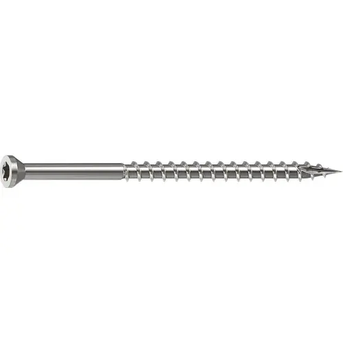 Camo 0350170 Deck Screw, 0.163 in Thread, 3 in L, Trim Head, Star Drive, Sharp, Type-17 Point, 305 Stainless Steel, 100 Bright - pack of 100