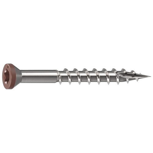 Camo 0353000BS Deck Screw, 0.163 in Thread, 1-5/8 in L, Trim Head, Star Drive, Sharp, Type-17 Point, 316 Stainless Steel Brown - pack of 100