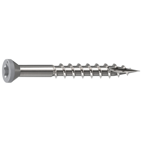 Camo 0353000ES Deck Screw, 0.163 in Thread, 1-5/8 in L, Trim Head, Star Drive, Sharp, Type-17 Point, 316 Stainless Steel Gray - pack of 100