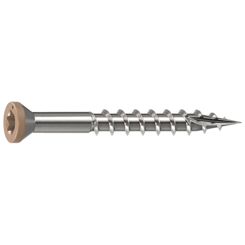 Camo 0353000TS Deck Screw, 0.163 in Thread, 1-5/8 in L, Trim Head, Star Drive, Sharp, Type-17 Point, 316 Stainless Steel Tan - pack of 100