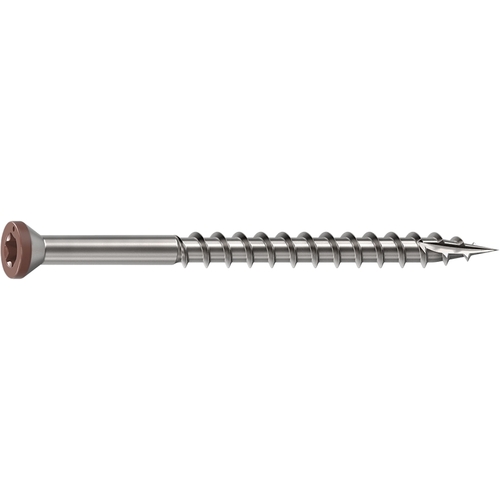 Camo 0353050BS Deck Screw, 0.163 in Thread, 2-1/2 in L, Trim Head, Star Drive, Sharp, Type-17 Point, 316 Stainless Steel Brown - pack of 100