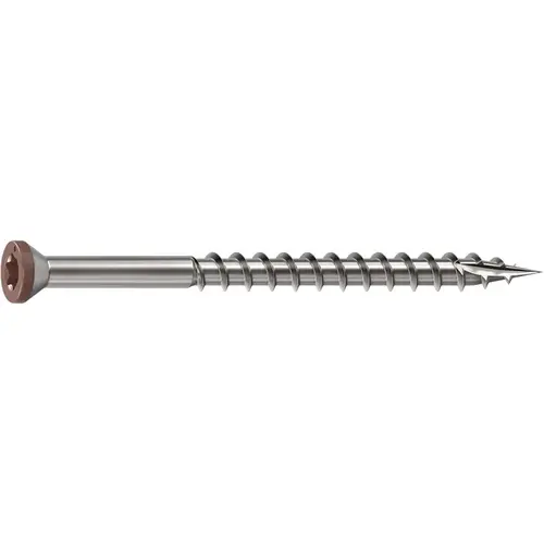 Camo 0353050BS Deck Screw, 0.163 in Thread, 2-1/2 in L, Trim Head, Star Drive, Sharp, Type-17 Point, 316 Stainless Steel Brown - pack of 100