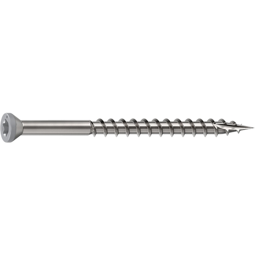 Camo 0353050ES Deck Screw, 0.163 in Thread, 2-1/2 in L, Trim Head, Star Drive, Sharp, Type-17 Point, 316 Stainless Steel Gray - pack of 100