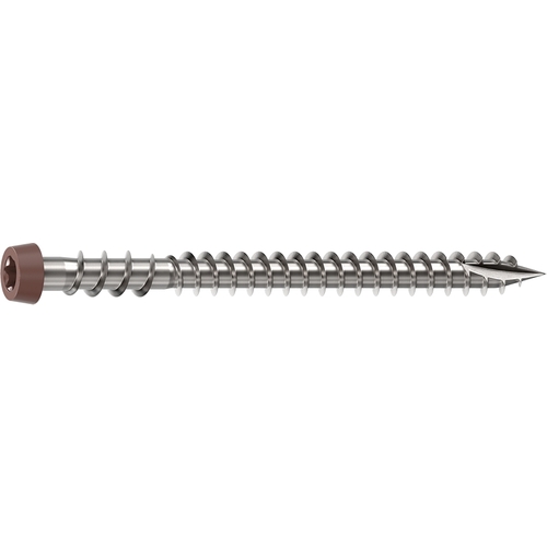 Camo 0367158BS Deck Screw, #10 Thread, 2-1/2 in L, Reverse Upper Thread, Trim Head, Star Drive, Sharp, Type-17 Point Brown - pack of 350