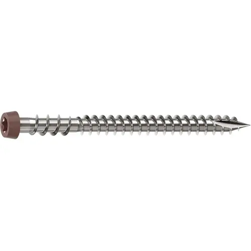 Camo 0367158BS Deck Screw, #10 Thread, 2-1/2 in L, Reverse Upper Thread, Trim Head, Star Drive, Sharp, Type-17 Point Brown - pack of 350