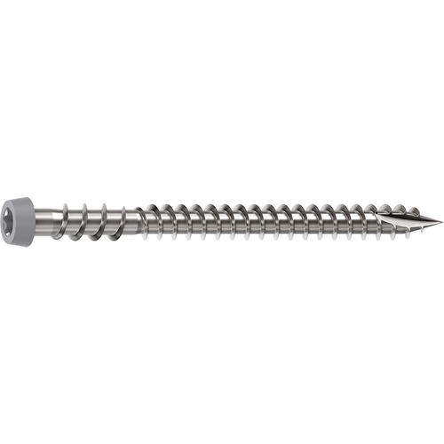 Camo 0367158ES Deck Screw, #10 Thread, 2-1/2 in L, Reverse Upper Thread, Trim Head, Star Drive, Sharp, Type-17 Point Gray - pack of 350