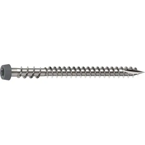 Deck Screw, #10 Thread, 2-1/2 in L, Reverse Upper Thread, Trim Head, Star Drive, Sharp, Type-17 Point Dark Gray - pack of 350