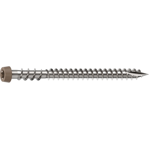 Deck Screw, #10 Thread, 2-1/2 in L, Reverse Upper Thread, Trim Head, Star Drive, Sharp, Type-17 Point Winchester - pack of 350