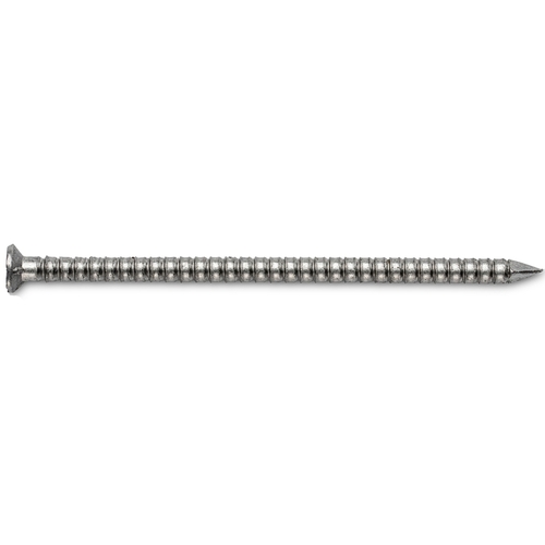 Siding Nail, 6D, 2 in L, 304 Stainless Steel, Checkered Brad Head, Ring Shank, 5 lb