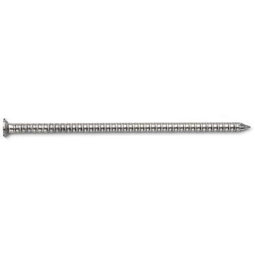 Pro-Fit 0241155 Siding Nail, 8D, 2-1/2 in L, 304 Stainless Steel, Checkered Brad Head, Ring Shank, 5 lb