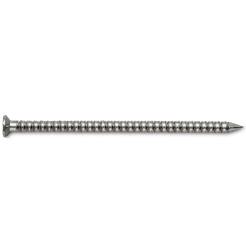 Siding Nail, 6D, 2 in L, 316 Stainless Steel, Checkered Brad Head, Ring Shank, 5 lb