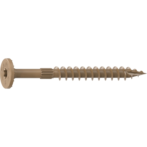 Structural Screw, 1/4 in Thread, 3 in L, Flat Head, Star Drive, Sharp Point, PROTECH Ultra 4 Coated, 500