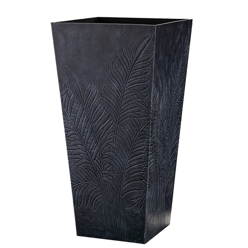 Fern Planter, Subtle Imprint Design, Rubber, Black/Gray
