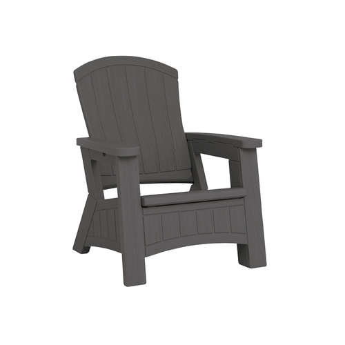 Adirondack Chair with Storage, 30 in W, 32-1/2 in D, 38-1/2 in H, Resin Seat, Wood Frame