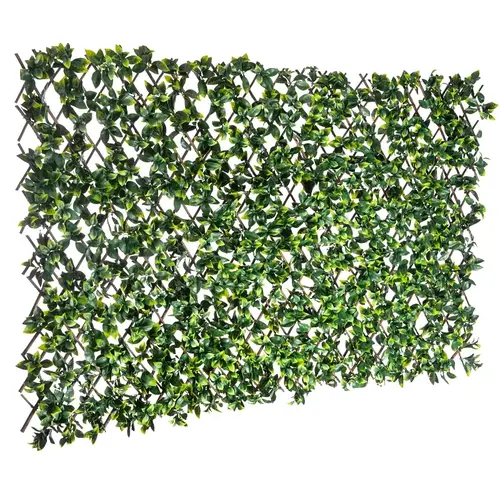 NATURAE DECOR TRD3672-4000 Priva Hedge Willow Trellis with Gardenia Leaves Brown