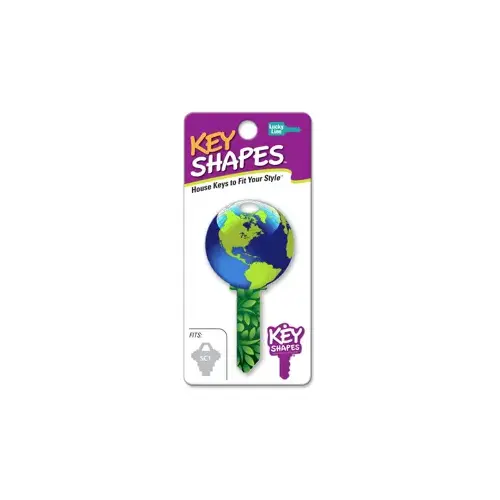 Key Shapes Series Key Blank, Brass, Enamel, For: Schlage Locks