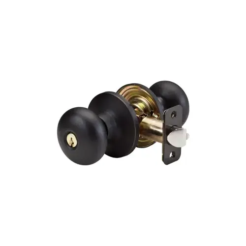 Biscuit Knob Entry Lockset Aged Bronze