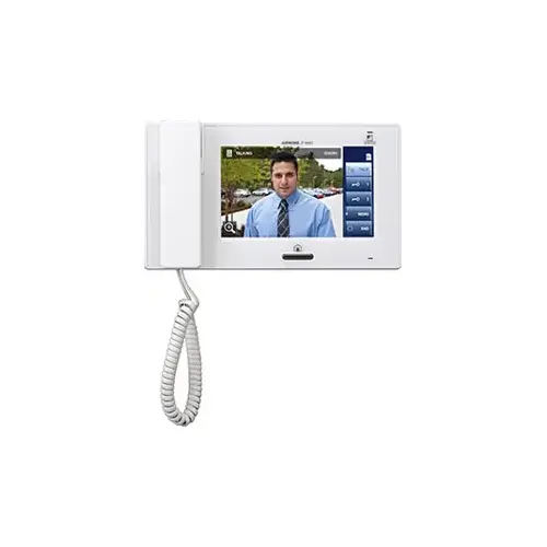 JP Series Surface Mount 1-Channel Color Video Touchscreen Master Station Intercom with Handset, White