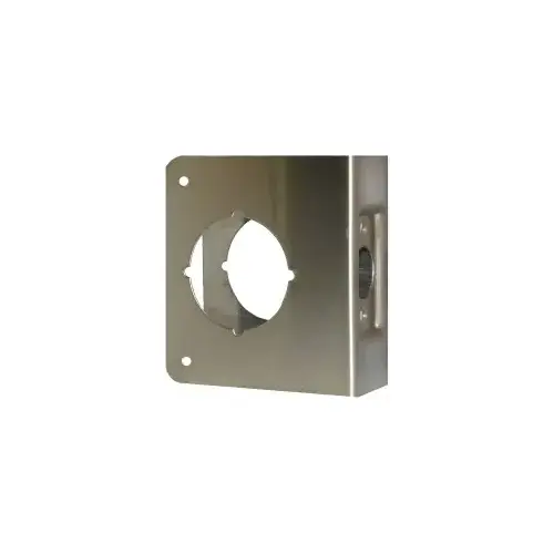 Door Wrap 2-3/4" Backset, 1-3/4" Door, 4-1/4" W x 4-1/2" H, 2-1/8" Hole, Indent Latch Prep, 630/US32D Stainless Steel