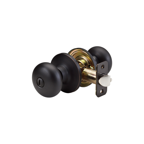 Biscuit Knob Privacy Lockset Aged Bronze