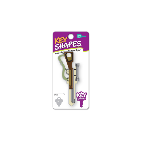 Key Shapes Series Key Blank, Brass, Enamel, For: Schlage Locks