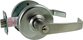 Corbin Russwin CLX3357-NZD-626-L4 0BIT Grade 1 Storeroom Newport Cylindrical Lever, L4 6-Pin 0-Bit, 2-3/4" Backset, ANSI Strike SA114, Grade 1, 626/US26D Satin Chrome