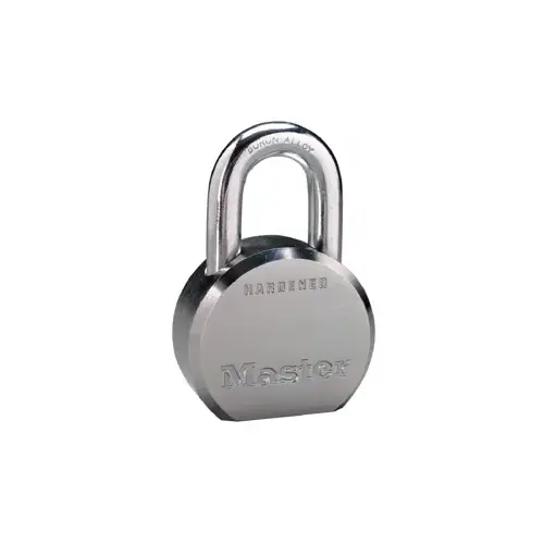 Round Padlock Steel 2-1/2" Chrome