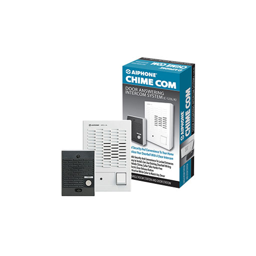 ChimeCom Series Surface Mount 1-Channel Audio Intercom with Weather Resistant, White - Black