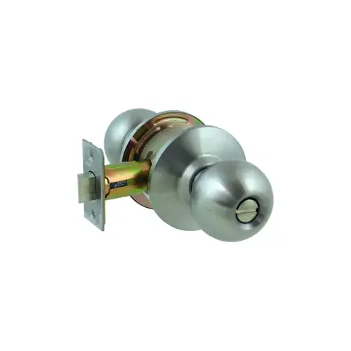 Grade 2 Privacy Ball Knob, ANSI Strike (4-7/8" x 1-1/4"), 2-3/4" Backset, Satin 630/US32D Stainless Steel