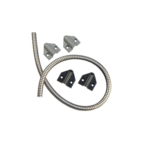 Door Cord with Gray Caps, 18 In., Satin Stainless Steel