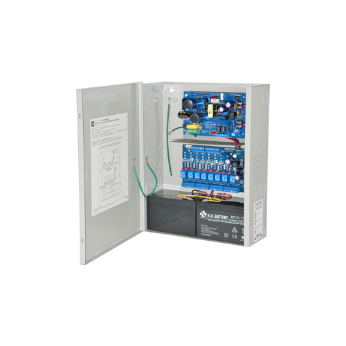Altronix AL400ULACMCB Power Supply/Access Power Controller, Input 115VAC 60Hz at 3.5A, 8 PTC Outputs, 12VDC at 4A or 24VDC at 3AGrey Enclosure