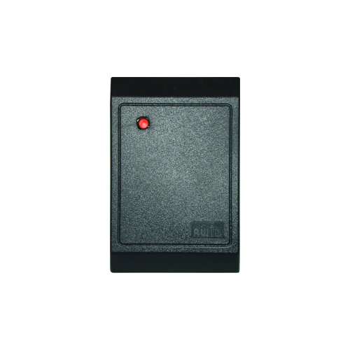 Switch Plate Proximity Reader, Weigand and RS232 Simultaneous, 6" to 8" Read Range, 5/12 VDC Power Requirements, Single Gang Box Mount, Customizable Tri-State LED, Grey