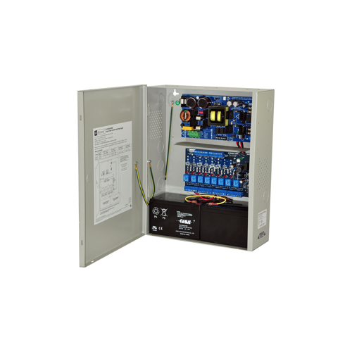 Power Supply/Access Power Controller, Input 115VAC 60Hz at 4.2A, 8 PTC Outputs, 24VDC at 10A, Grey Enclosure