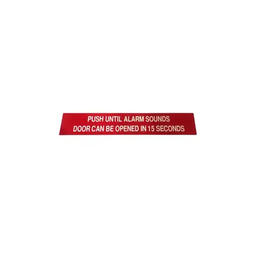 DETEX ECL-395 English 15 Second Red Delayed Egress Peel and Stick Door Signage Chart