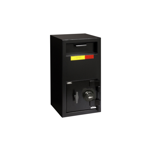 Front Load Depository Safe, Black Textured Finish, Combination Dial, 95lb Dark Grey