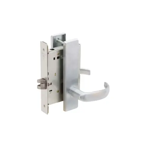 Classroom Mortise Lock C Keyway with 17 Lever and L Escutcheon Satin Chrome Finish