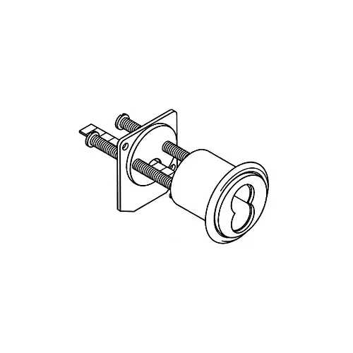 6 Pin Rim Cylinder Housing with Horizontal Tailpiece Bright Chrome Finish