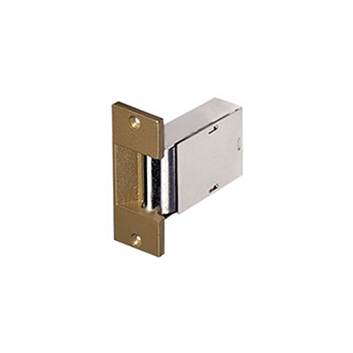 Electric Strike, 8-16VAC, Fail Secure, 3-1/2" x 1-3/8" Faceplate, up to 3/4" Throw, Wood Jambs and Iron Gate, Satin Chrome