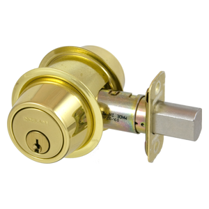 Schlage Double-Cylinder Deadbolt Lock, Bright Brass
