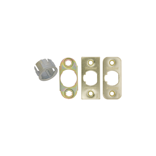 Kwikset 81844-001 (3) FACEPLATES ONLY Faceplates & Drive-in Collar for Deadlatch Kit, Bright Brass US3/605