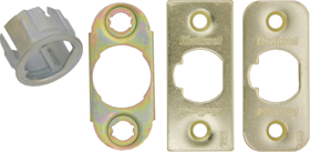 Kwikset 81844-001 (3) FACEPLATES ONLY Faceplates & Drive-in Collar for Deadlatch Kit, Bright Brass US3/605